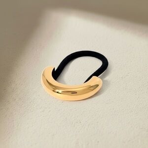 18K Gold Plated Stainless Steel Minimal Ponytail Cuff Modern Hair Tie